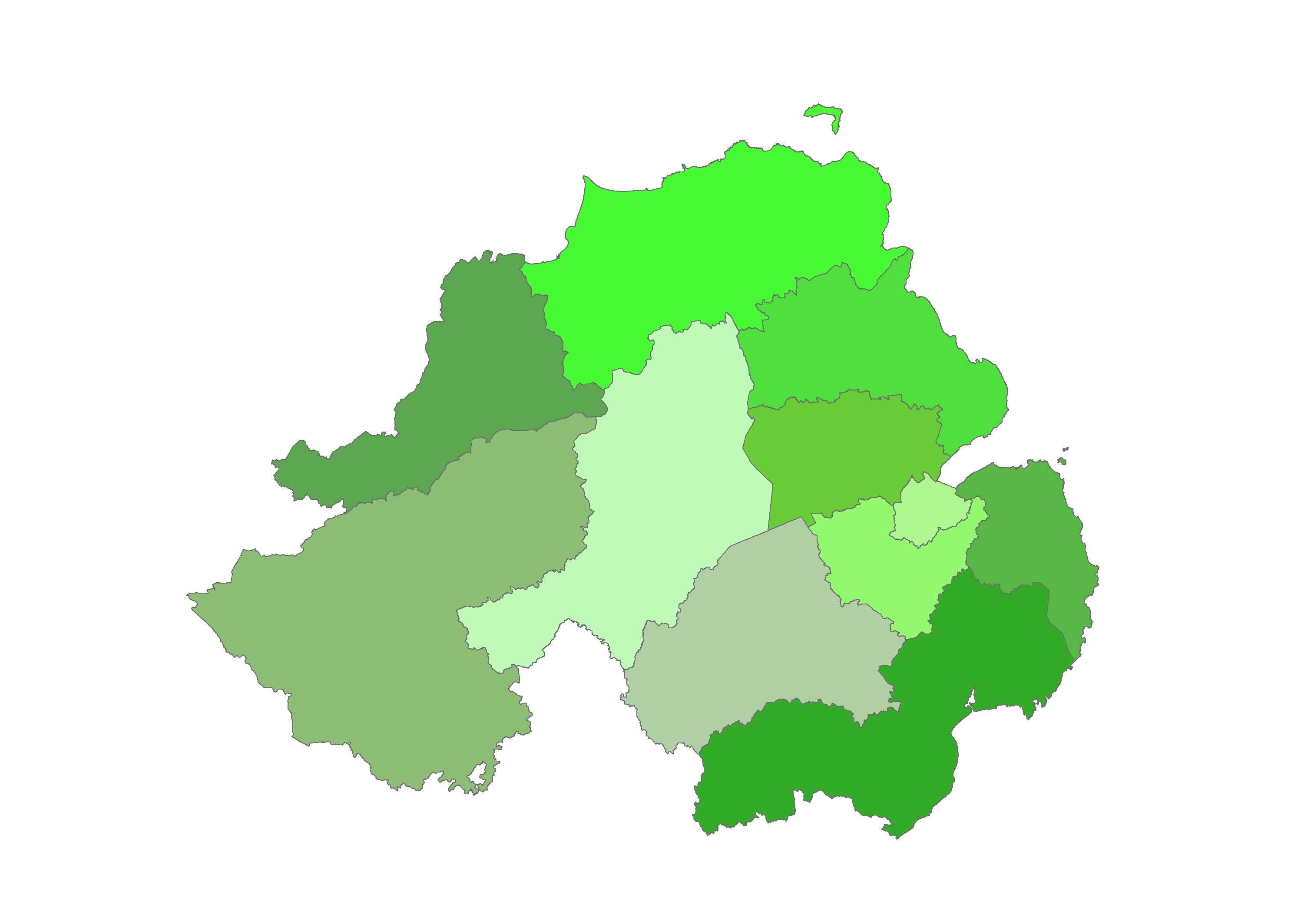 Northern Ireland Admin areas