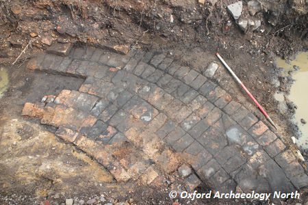 Trench 6 - Oven at south end of Former Stanley Potteries. 1m scale. Copyright: Oxford Archaeology North